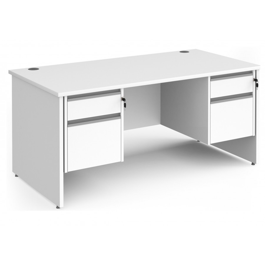 Harlow Panel End Straight Desk with 2 x Two Drawer Pedestals